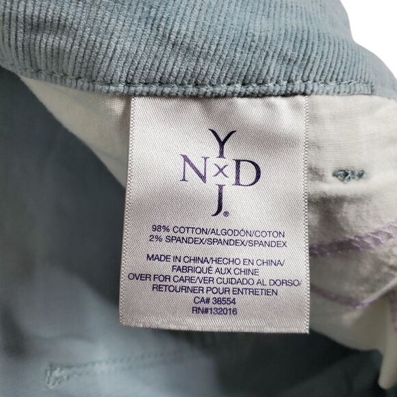 NYDJ Powder Blue Corduroy Stretch Mini Boot Cut Pants Size 4 - Picture 11 of 17